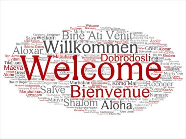 Kavram ya da kavramsal soyut hoş geldiniz ya da uluslararası kelime bulutu farklı dillerde veya çok dilli tebrik vektör. Dünya, yabancı, dünya çapında seyahat, kolaj çevirmek, tatil turizm metin