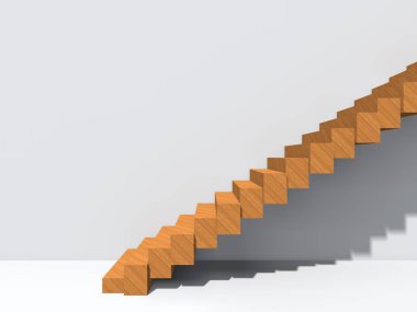 Kavramsal merdiven duvar arka plan bina veya mimari metafor iş başarısı, büyüme, ilerleme veya başarı olarak. yaratıcı adımları riseing üst kadar 3D çizimi vizyon tasarım olarak