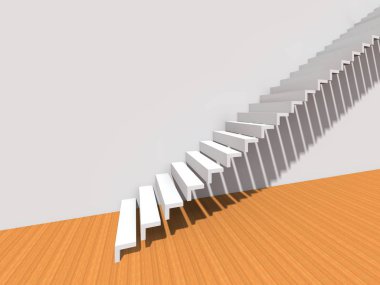 Kavramsal merdiven duvar arka plan bina veya mimari metafor iş başarısı, büyüme, ilerleme veya başarı olarak. yaratıcı adımları riseing üst kadar 3D çizimi vizyon tasarım olarak