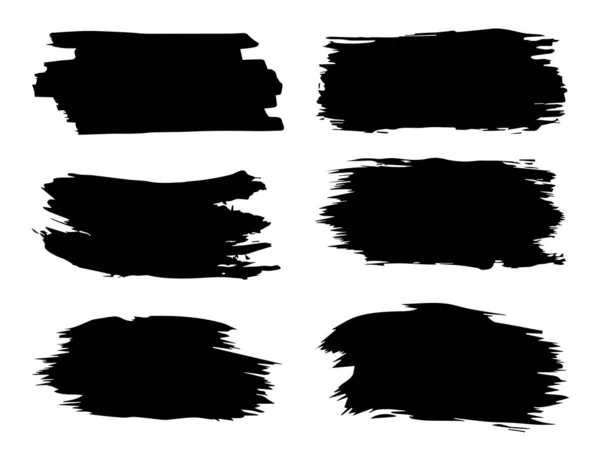 Collection Set Artistic Black Paint Ink Acrylic Hand Made Creative — Stock Photo, Image