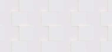 3D model beyaz ve bej geometrik şekillerden oluşan, ışık ve gölge yaratıcı arka plan veya duvar kağıdı düzleme yapılmış. Fütüristik sorunsuz dekoratif soyut doku tasarım, basit grafik öğeleri