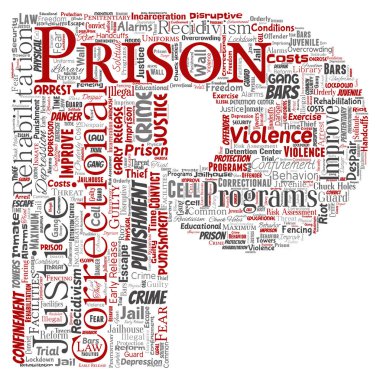 Kavramsal hapishane, adalet, suç mektubu yazı tipi P kırmızı kelime bulut izole arka plan. Ceza kolajı, hukuk, haklar, sosyal, otorite, sistem, medeni, yargılama, rehabilitasyon, özgürlük kavramı