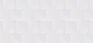 3D model beyaz ve bej geometrik şekillerden oluşan, ışık ve gölge yaratıcı arka plan veya duvar kağıdı düzleme yapılmış. Fütüristik sorunsuz dekoratif soyut doku tasarım, basit grafik öğeleri