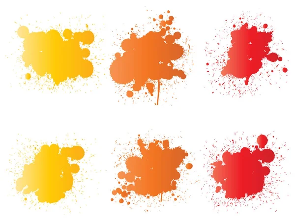 Collection of artistic grungy paint drop, hand made creative splash or splatter stroke set isolated white background. Abstract grunge dirty stains group, education or graphic art decoration