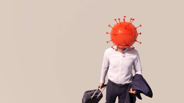 Kuyrukta duran insanların kavramsal ya da kavramsal 3d çizimi, koronavirüs kirlenmesine karşı korunma ya da önleme aracı olarak sosyal uzaklık. Tecritteki yaşam tarzı metaforunda bir değişiklik