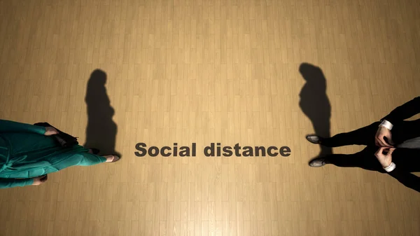 Koncepcja Lub Konceptualny Ilustracja Spotkania Ramach Wytycznych Społecznych Odległość Jako — Zdjęcie stockowe
