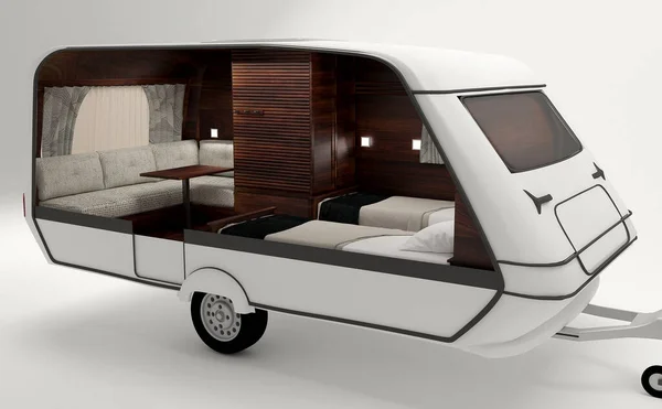 Ontwerp Project Van Een Camper Voor Een Familie Outdoor Recreatie — Stockfoto