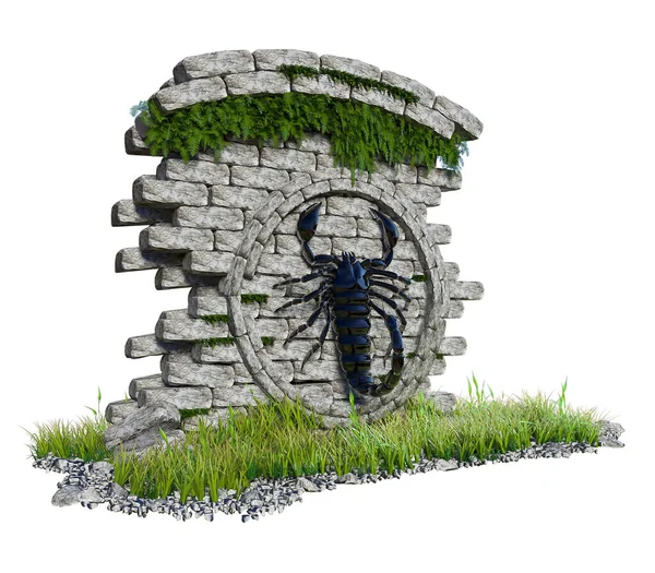 Ilustracja Skorpiona Ścianie Reklamy — Zdjęcie stockowe