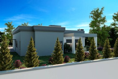 Dış sahne, konsept ve proje uygulamasında klasik tarz ev tasarımı