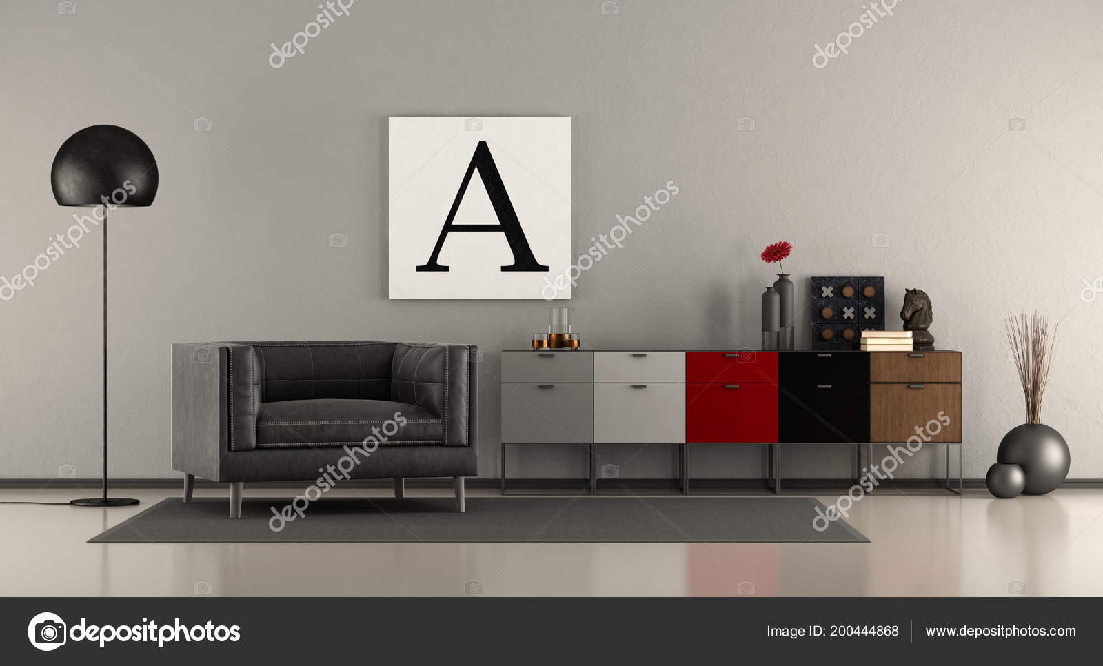 Wohnzimmer In Einer Modernen Art Stockfoto Bild Von Feuer