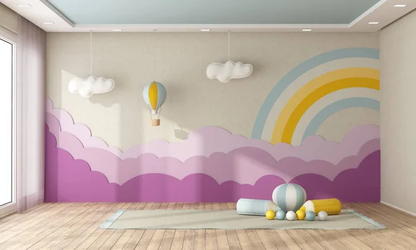 Salle de jeux avec décoration sur fond mural — Photo