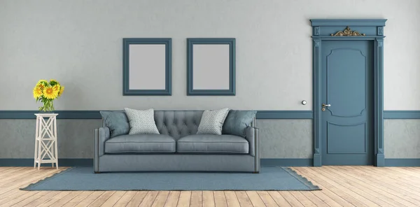 Blaues elegantes Wohnzimmer — Stockfoto