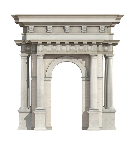 Portaal in neoklassieke stijl geïsoleerd op wit — Stockfoto