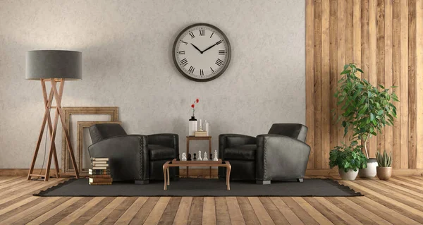 Living room in rustic style — Stock Photo, Image