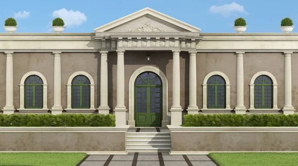 Villa neoklassisk med trädgård — Stockfoto