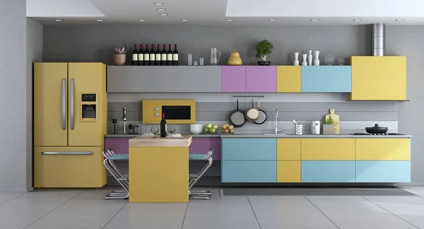 Modern Kitchen in pastel colors