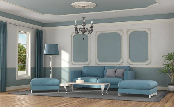 Sofá moderno en una habitación de estilo clásico — Foto de Stock