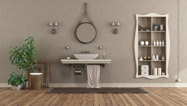 Cuarto de baño con lavabo en estante en estilo clásico — Foto de Stock