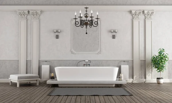 Lusso bianco e grigio bagno di casa — Foto Stock