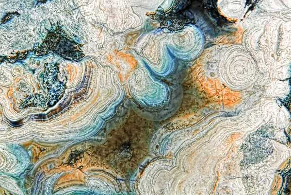 Resumen Macroplano Inverso Piedras Naturales Minerales Ágata Abigarrado Primer Plano —  Fotos de Stock