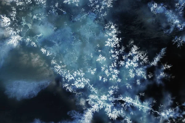 天然石料和矿物的抽象逆宏观图景 带晶体的苔藓Agate树突 超大尺度宏观 — 图库照片