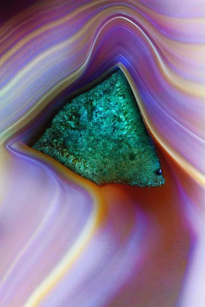 Abstract Omgekeerde Macro Shot Van Natuurstenen Mineralen Natuurlijke Agaat Stockfoto