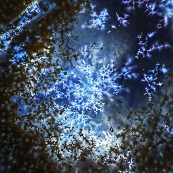 Абстрактная Обратная Макросъемка Природных Камней Минералов Мосс Агат Кристаллами Дендрита — стоковое фото