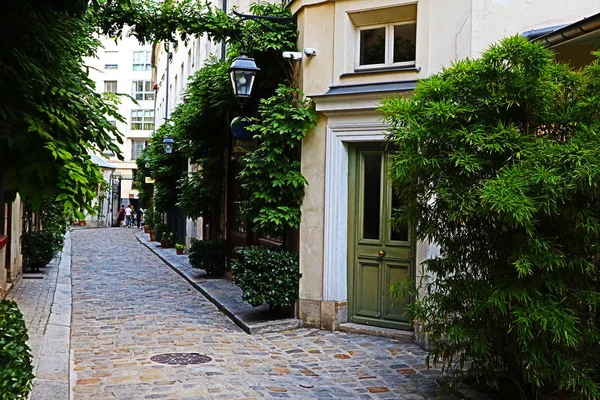 Pátio Paralelepípedos Algures Paris — Fotografia de Stock