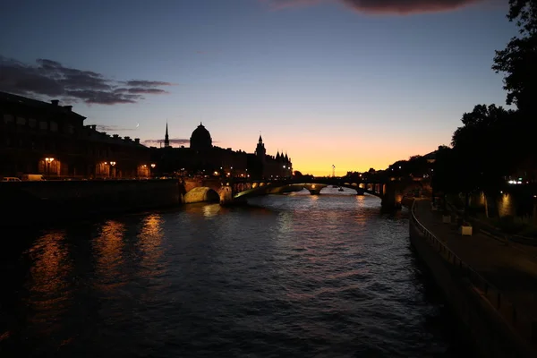 Sonnenuntergang Der Seine — Stockfoto