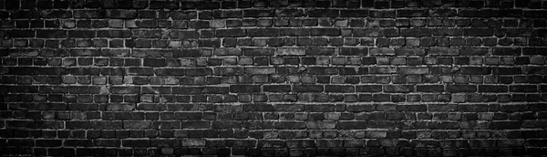 Mur Briques Noires Vue Panoramique Haute Résolution — Photo