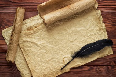 Quill'in kalem, InkWell açık kaydırma, metin için arka plan