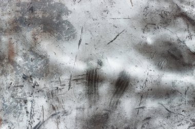 Paslanmaz çelik fırça, gri arka plan tasarımı için eski metal yüzeyi