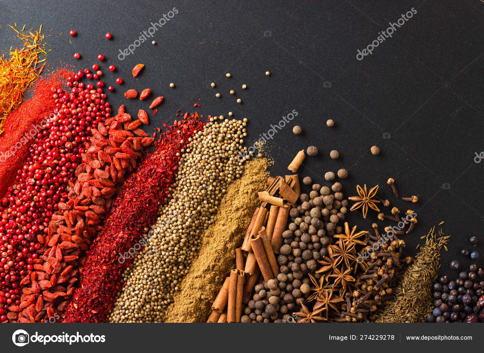 Colorful spice background for website headers or food labels. C Stock Photo  by ©Dmitr1ch 274229278
