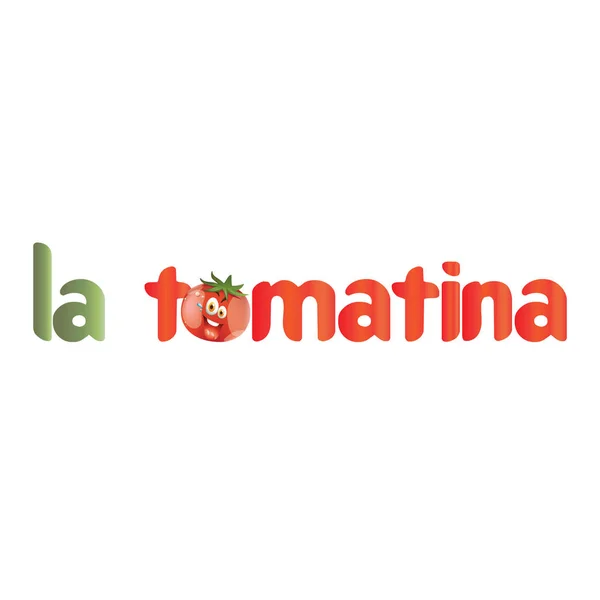 Festival Rajčatového Festivalu Tomatina Pozadí Ploché Kreslené Vektorové Ilustrace Původní — Stockový vektor