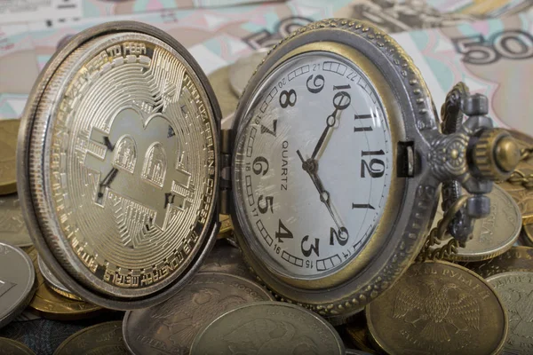 Bitcoins Satın Almak Için Zaman — Stok fotoğraf
