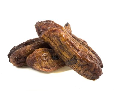 Kurumuş muz beyaz arka planda izole