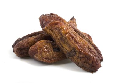 Kurumuş muz beyaz arka planda izole