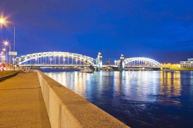 Rusya. St. Petersburg. Bolsheokhtinsky Köprüsü