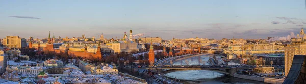Russia Moscow View Bolshoy Kamenny Bridge Kremlin Observation Deck Cathedral — Stock Photo, Image