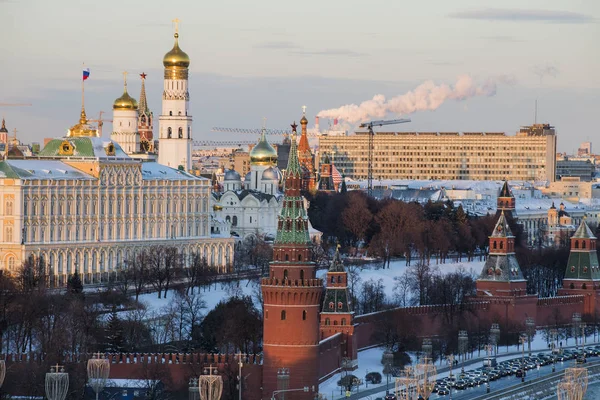 Ryssland Moskva Bolshoy Kamenny Bron Och Kreml Från Observationsdäck Katedralen — Stockfoto