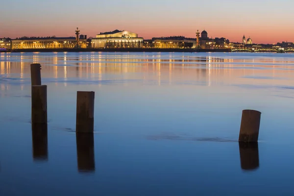 Rusland Sint Petersburg Weergave Van Schoorwal Van Vasilyevsky Eiland — Stockfoto