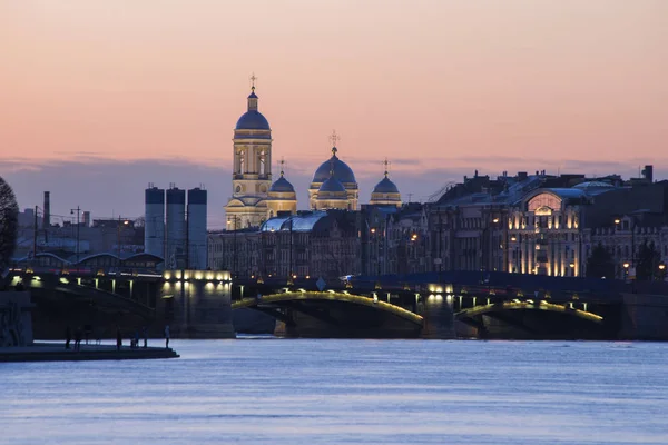 São Petersburgo Vista Ponte Exchange Catedral Príncipe Vladimir — Fotografia de Stock