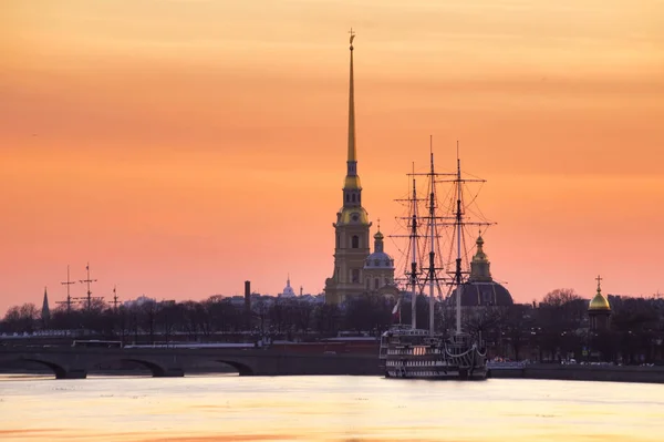 Rusland Skt Petersborg Udsigt Peter Paul Fæstningen - Stock-foto