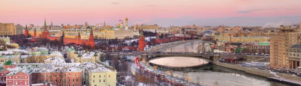 Россия Москве Вид Большой Каменный Мост Кремль Смотровой Площадки Храма — стоковое фото