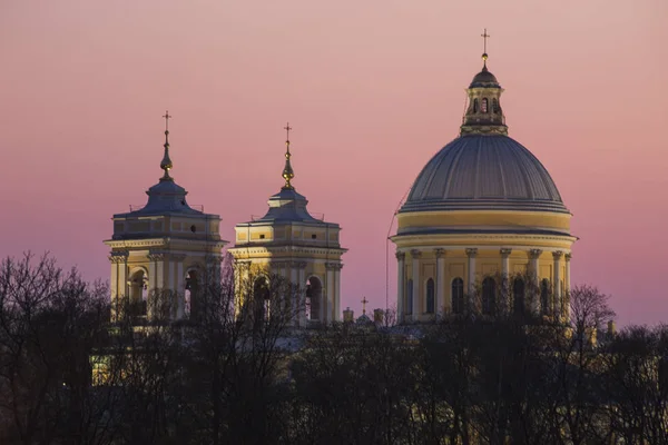 Rusko Petrohradu Večerní Výhled Klášter Svaté Trojice Alexandra Něvského Stock Fotografie