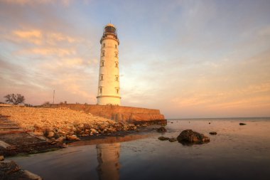Kırım. Sivastopol. Cape Khersones üzerinde Lighthouse