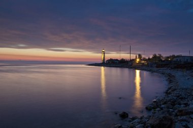 Kırım. Sivastopol. Cape Khersones üzerinde Lighthouse