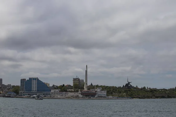 Krim Sevastopol Utsikt Byen Fra Havet – stockfoto