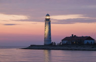 Kırım. Sivastopol. Cape Khersones üzerinde Lighthouse