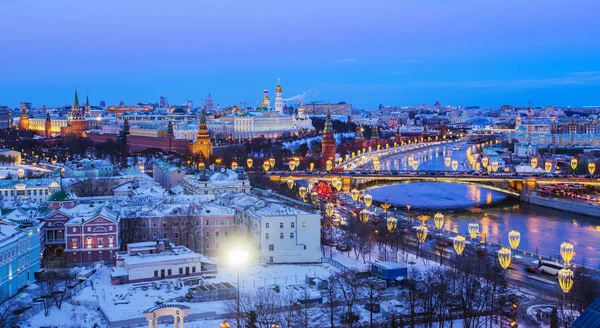 Russland Moskau Blick Auf Die Bolschoi Kamenny Brücke Und Den — Stockfoto